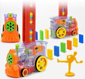 Domino Train™ | Zonder frustratie spelen met domino - Automatische Stenenlegger 120 stenen | Educatief Speelgoed