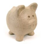 papiermaché - 12 cm spaarvarken klein