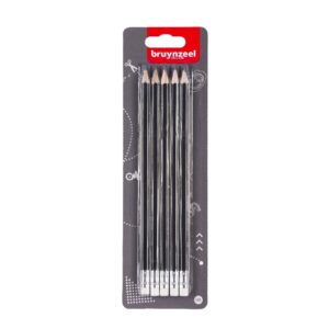 Bruynzeel Teens - grafietpotloden HB met gum - 5 stuks