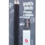 Bruynzeel Teens - 2 grafietpotloden HB, gum en puntenslijper