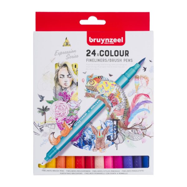 Bruynzeel Creatives - fineliners/brushpens - 24 stuks - Afbeelding 1