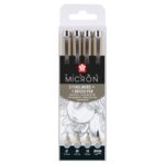 Sakura Pigma Micron set - 4 stuks - licht koelgrijs