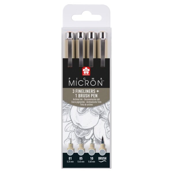 Sakura Pigma Micron set - 4 stuks - licht koelgrijs - Afbeelding 1