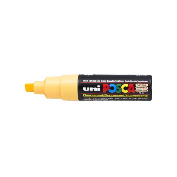 POSCA acrylmarker - beitelpunt PC-8K - 8 mm - fluor lichtoranje - Afbeelding 1