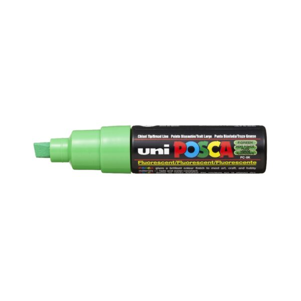 POSCA acrylmarker - beitelpunt PC-8K - 8 mm - fluor groen - Afbeelding 1