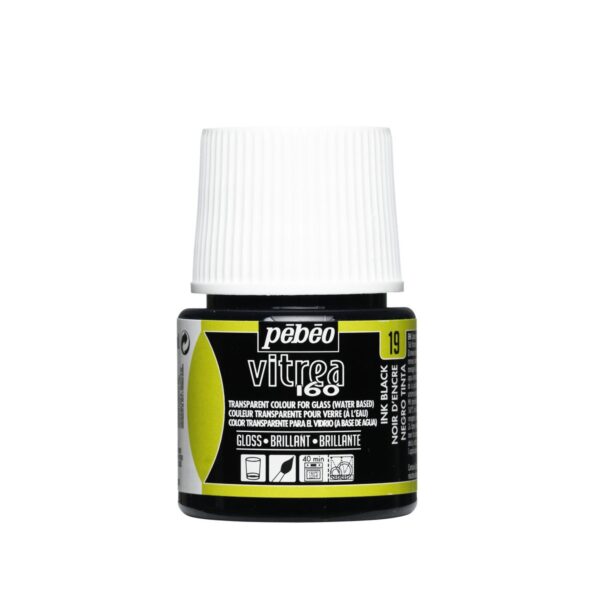 Glasverf - 45 ml - glans - zwart - Afbeelding 1
