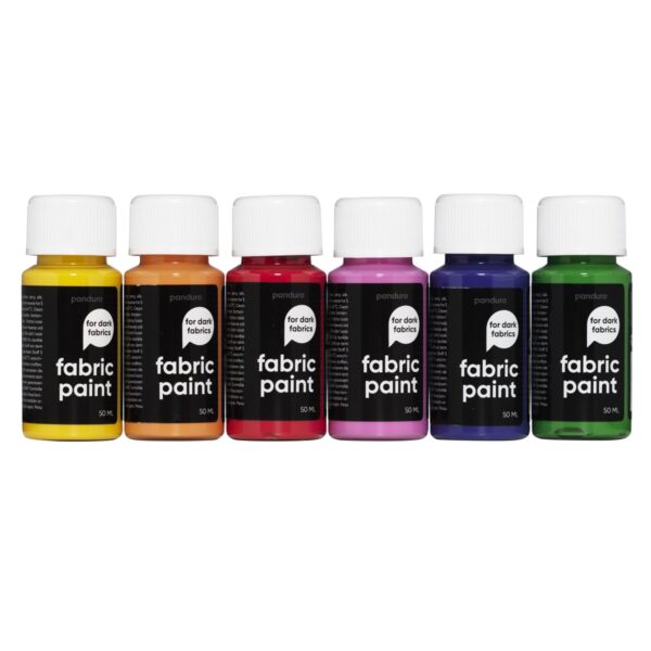 Textielverf set - donkere stoffen - 6x 50 ml - basis - Afbeelding 1