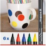 edding 4200 porcelain brushpen set - 6 stuks - basis