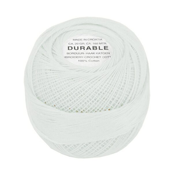 Durable borduur-/haakkatoen - 20 gram - wit - Afbeelding 1