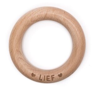 Houten bijtring -'lief'