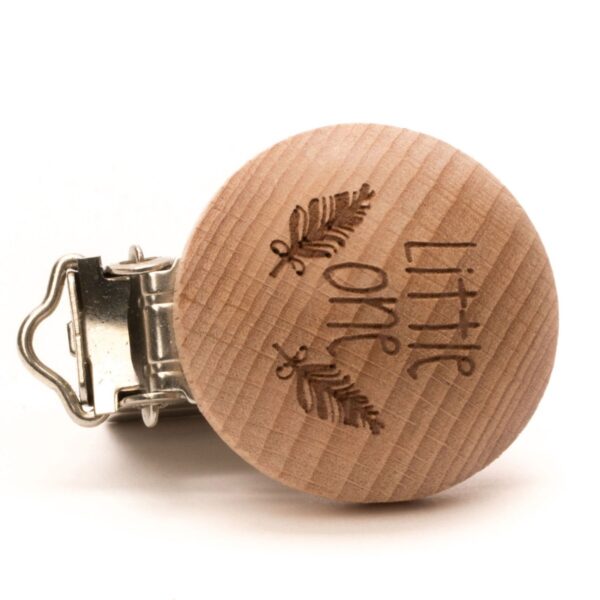 houten speenclip 2 stuks'Little one' - Afbeelding 1