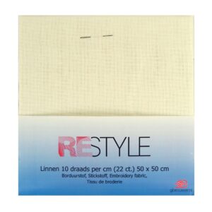 linnen borduurstof 22 count - 50x50 cm ecru