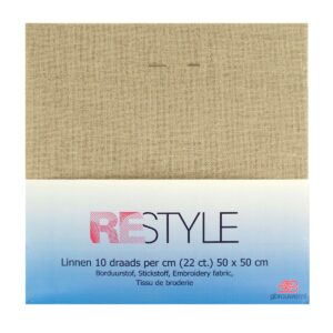 linnen borduurstof 22 count - 50x50 cm naturel