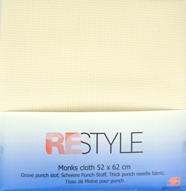 monks punch stof - 52x62 cm ecru - Afbeelding 1