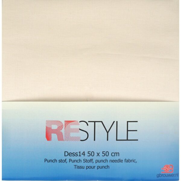 dess 14 punch stof - 50x50 cm ecru - Afbeelding 1