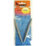 Pony rondbreinaald - 40 cm kabel - 8 mm