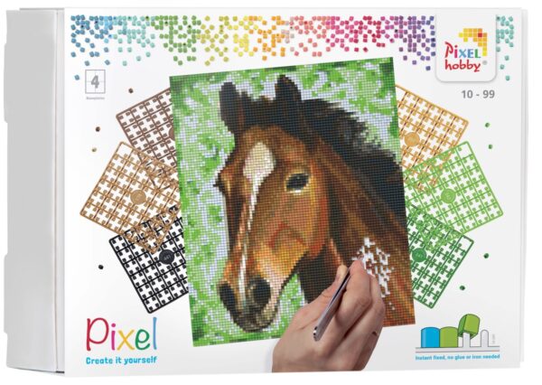 Pixelhobby set - 4 platen - paard - Afbeelding 1