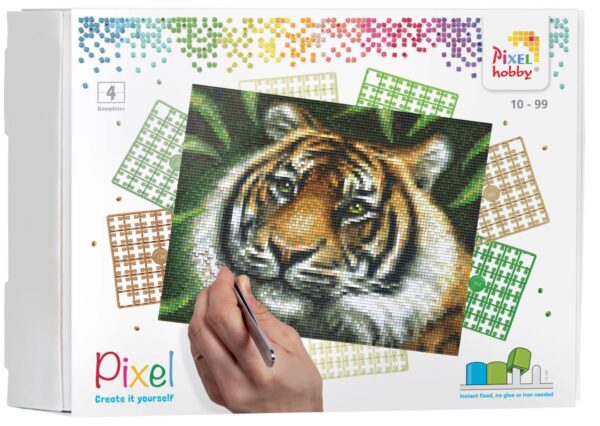 Pixelhobby set - 4 platen - tijger - Afbeelding 1
