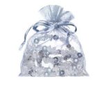 Zakjes - organza - 10 stuks - zilver