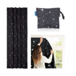 Verduisteringsgordijn Luvion met Zuignappen Zwart