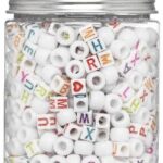 Kralenmix - letters - vierkant wit