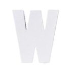 Letter karton W- Wit 10 cm