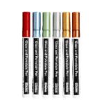 Glas- en porseleinstiften set - 6 stuks - metallic