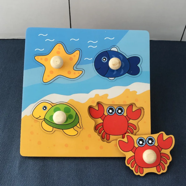 Clever Puzzle™ - Slim Spelen - Houten Puzzel Zeedieren | Educatief Speelgoed - Afbeelding 1