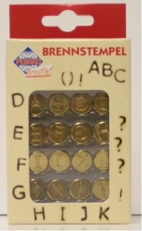 Houtbrand stempels - 16 stuks - alfabet A-L