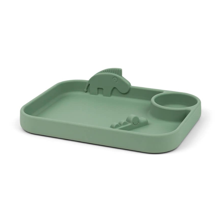 Bord Done by Deer Plate Peekaboo Deer Friends Green - Afbeelding 1