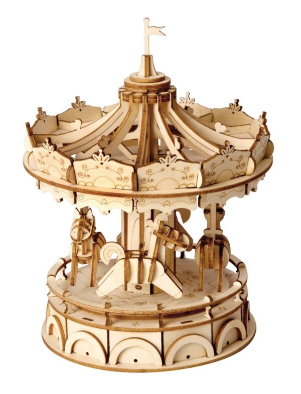Robotime houten 3D puzzel - Merry-Go-Round - Afbeelding 1