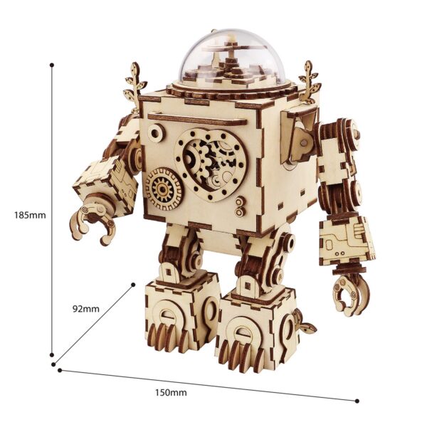 Robotime houten 3D puzzel - muziekdoos Orpheus - Afbeelding 1