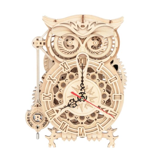 Robotime houten 3D puzzel - Owl Clock   - Afbeelding 1