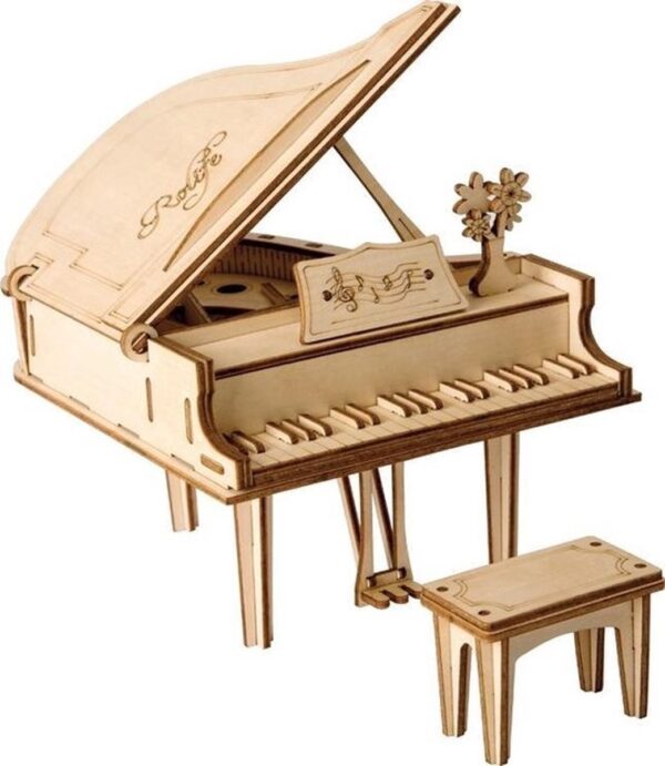 Robotime houten 3D puzzel - Piano - Afbeelding 1