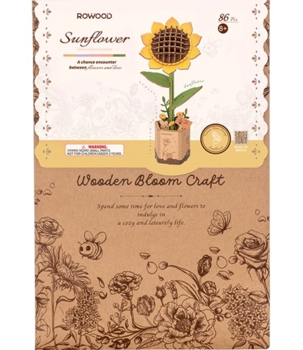 Robotime houten 3D puzzel - Sunflower - Afbeelding 1