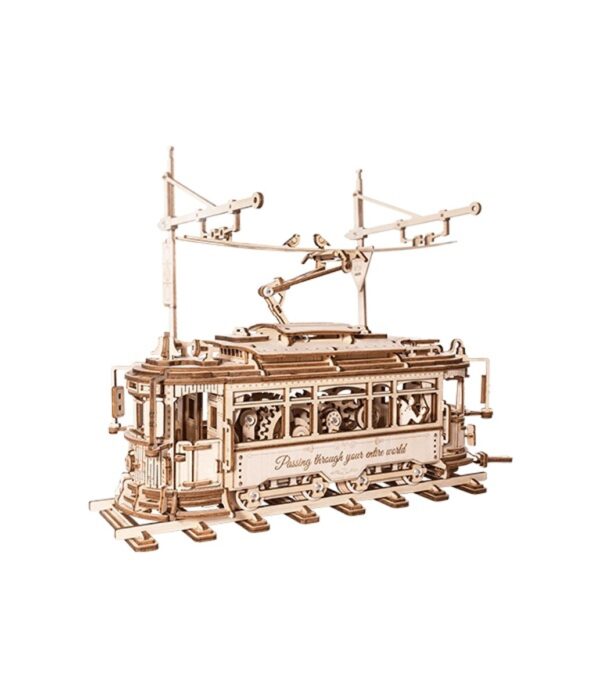 Robotime houten 3D puzzel - Classic City Tram - Afbeelding 1