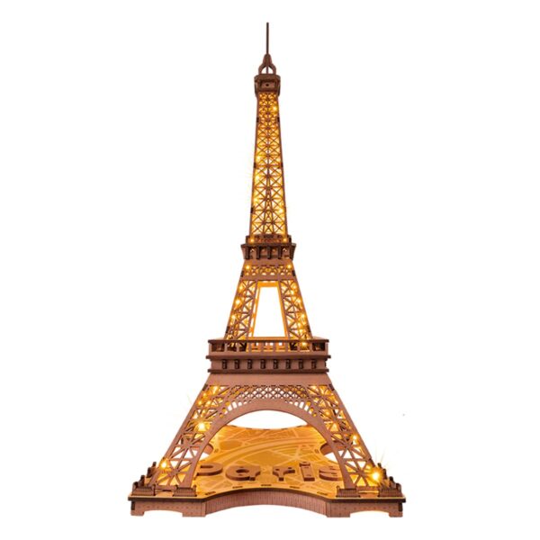Robotime houten 3D puzzel - Night of the Eiffel tower - Afbeelding 1
