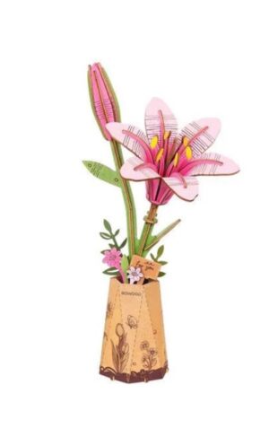 Robotime Houten 3D puzzel - Pink Lily