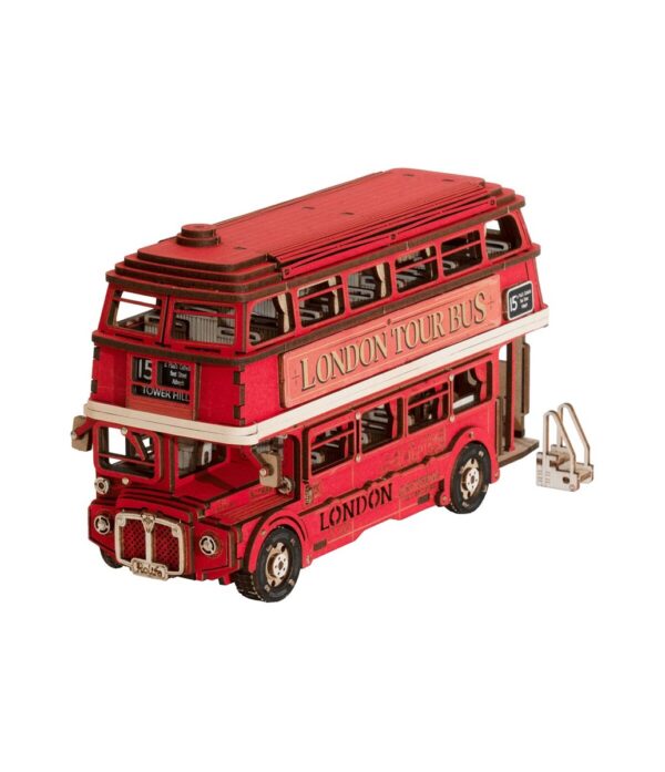 Robotime houten 3D puzzel - London Tour Bus - Afbeelding 1