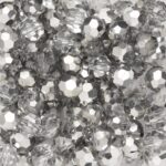 Panduro glaskralen facet - 95 stuks - zilverkleurig