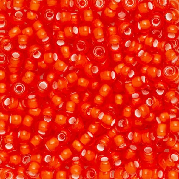 Rocailles - 9/0 - rood witte kern - Afbeelding 1