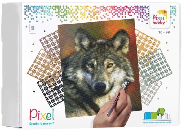 Pixelhobby set - 9 platen - wolf - Afbeelding 1