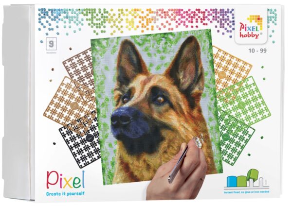 Pixelhobby set - 9 platen - herdershond - Afbeelding 1