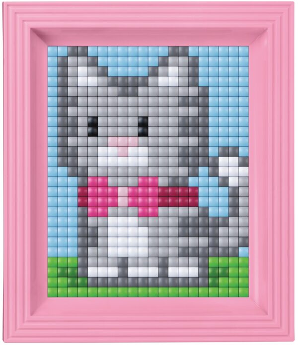 Pixelhobby XL set met lijst - katje - Afbeelding 1