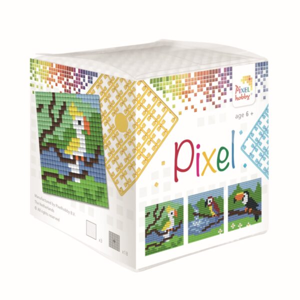 Pixelhobby kubus - 24-delig - tropische vogels - Afbeelding 1