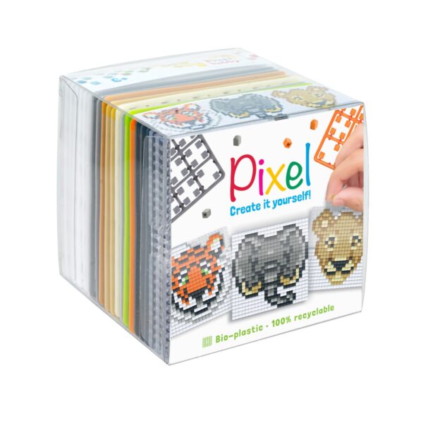 Pixelhobby kubus - 24-delig - wilde dieren - Afbeelding 1