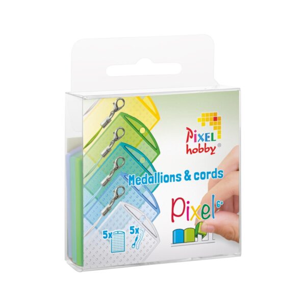 Pixelhobby medaillons en Color Cords - koele tinten transparant - Afbeelding 1