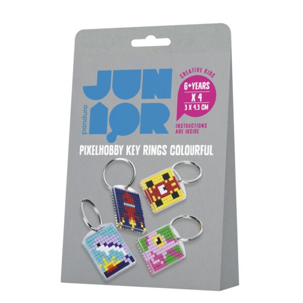 Panduro Junior DIY kit - Pixel sleutelhangers - Colourful - Afbeelding 1