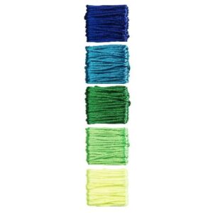 satijnkoord 5x 4 meter - groen/blauw mix