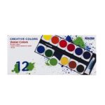 Waterverf - 12 stuks - met kwast + 1 tube wit